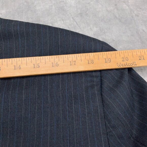 Hart Schaffner Marx Suit Men 42R 34Wx29.5L Gray Blue Pinstripe Classic USA VTG - Picture 7 of 16